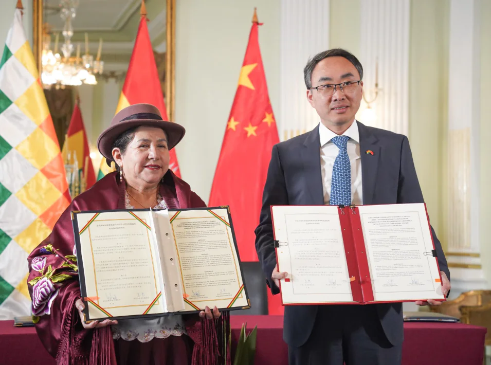 China y Bolivia firmaron nuevos acuerdos. Foto: Cancillería.