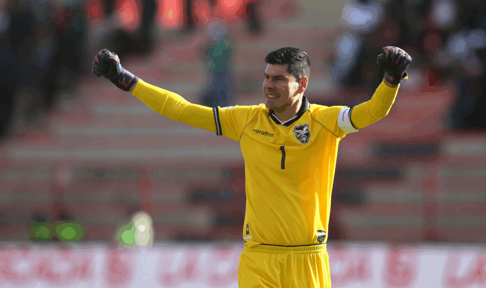 Carlos Lampe, arquero y capitán de la selección boliviana. Foto. EFE 