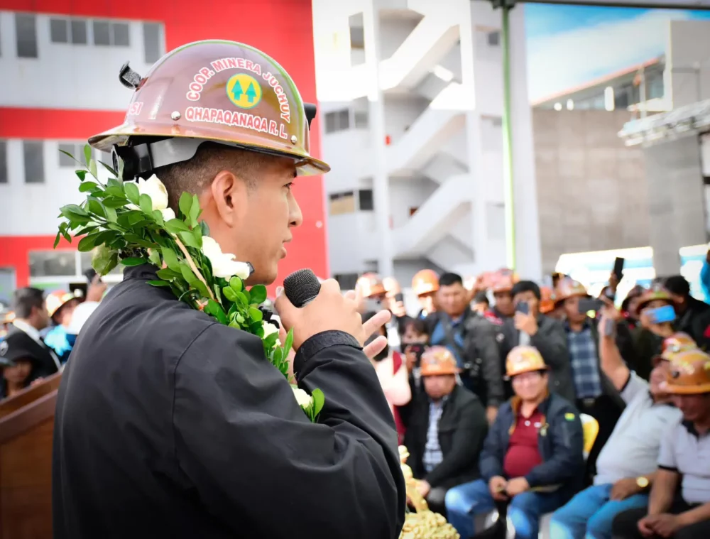 Andrónico Rodríguez, en una concentración de Fedecomin. Foto: RRSS Andrónico Rodríguez