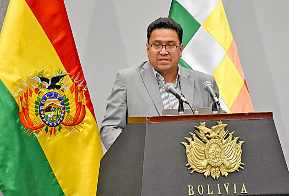 OTCA. César Siles, en su primer discurso como nuevo ministro de Justicia, en la Casa Grande del Pueblo.