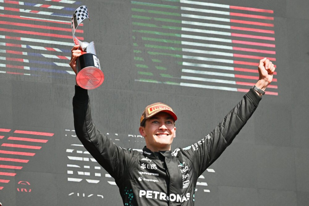 George Russell en lo más alto del podio de Canadá.
