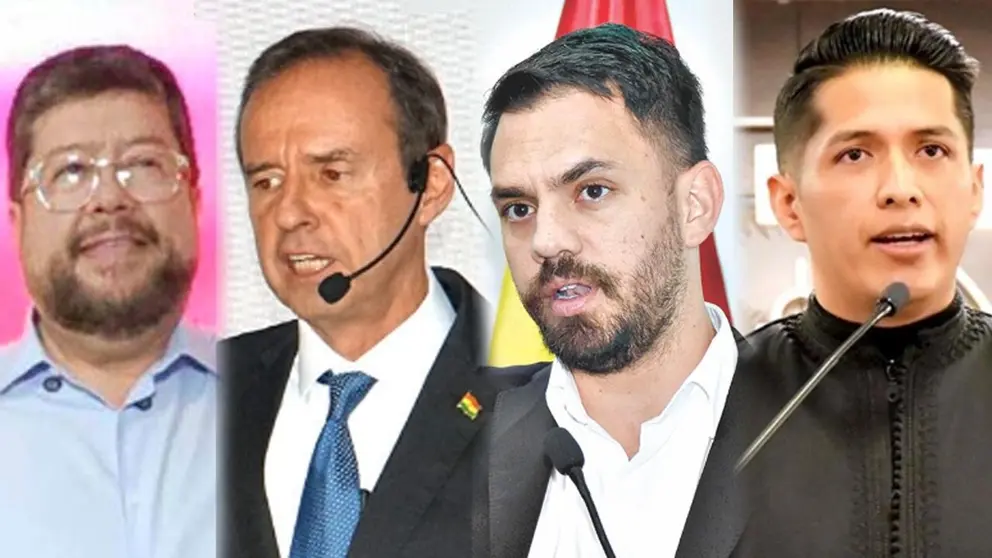 De izquierda a derecha, Samuel Doria Medina, Tuto Quiroga, Eduardo del Castillo y Andrónico Rodríguez./ APG