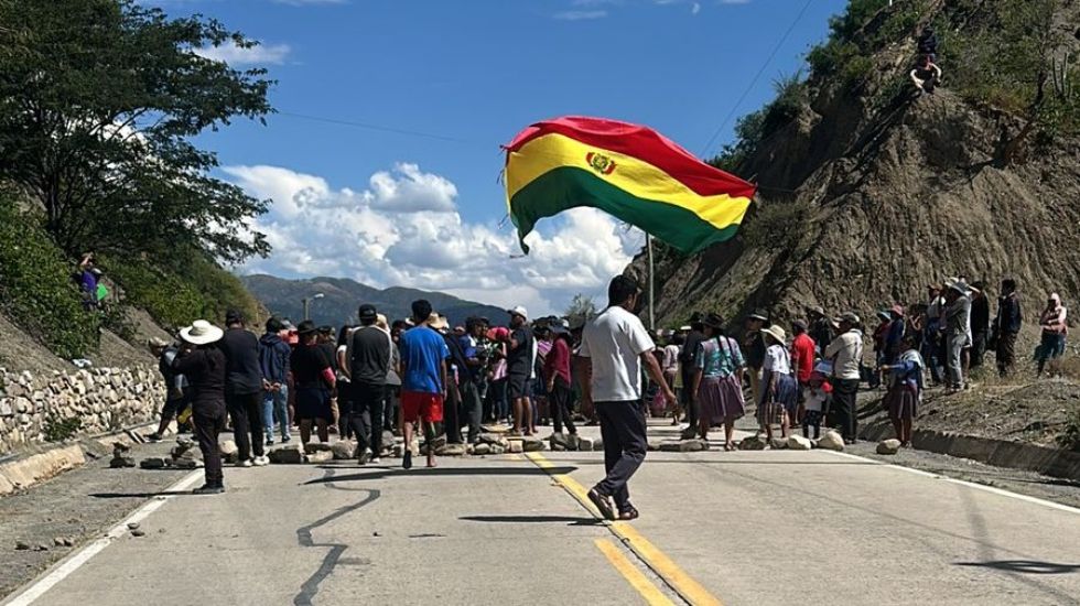 Una imagen de archivo de un bloqueo de carreteras en Bolivia. 