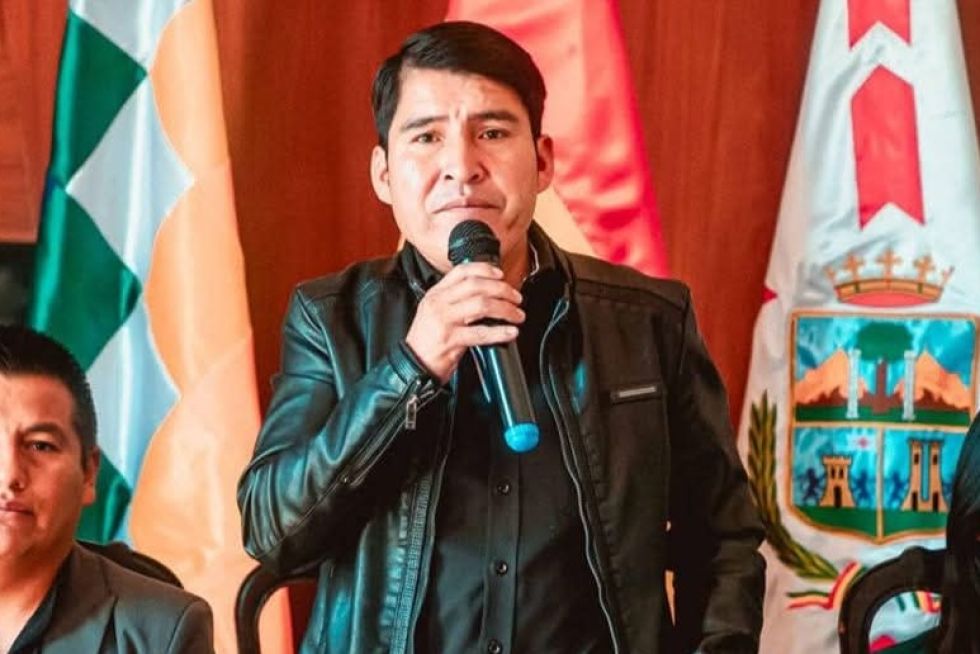 El gobernador de Chuquisaca, Damián Condori. 