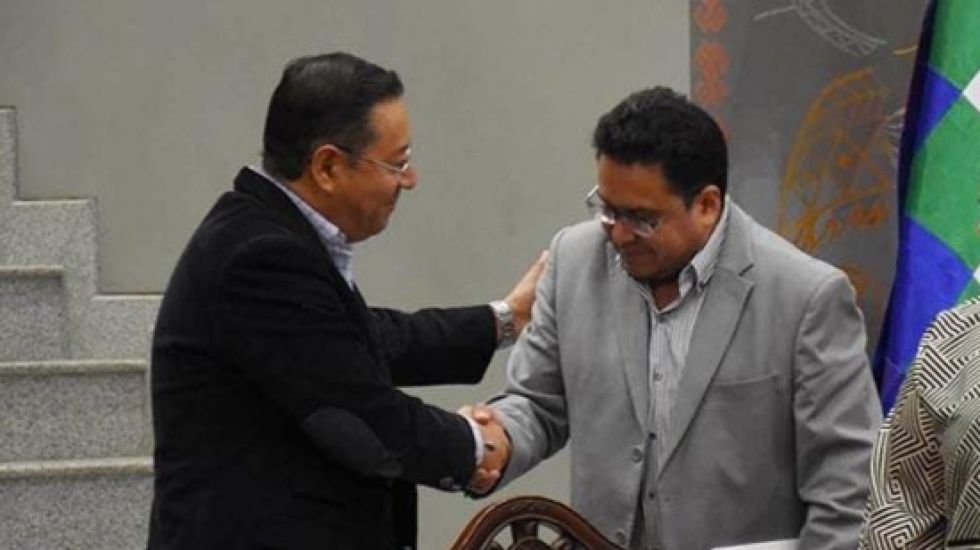 Luis Arce (i) y César Siles en una aparición anterior. 