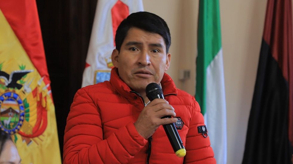 El gobernador de Chuquisaca, Damián Condori. 