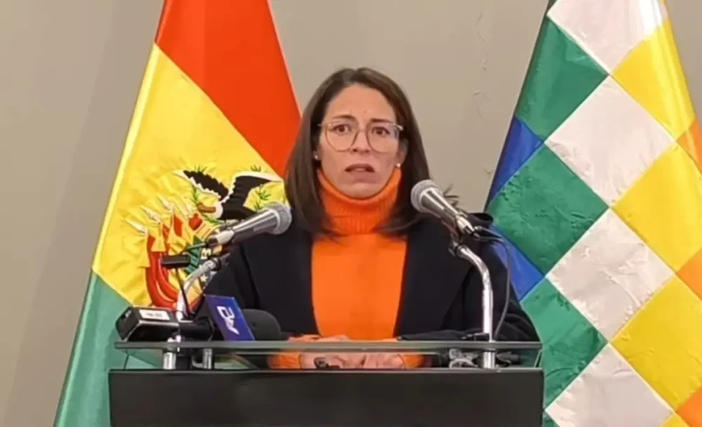 La ministra de Justicia, Jessica Saravia. Foto: Captura RRSS