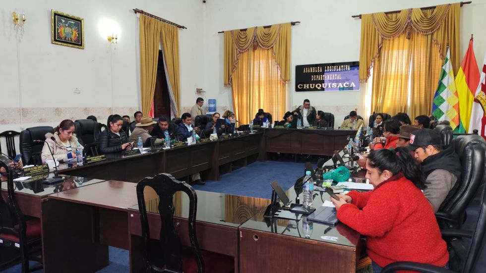 El pleno de la Asamblea Legislativa Departamental de Chuquisaca. 