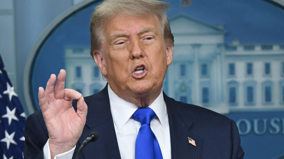 El presidente de EEUU, Donald Trump, durante una conferencia de prensa en la Casa Blanca el 27 de junio de 2025