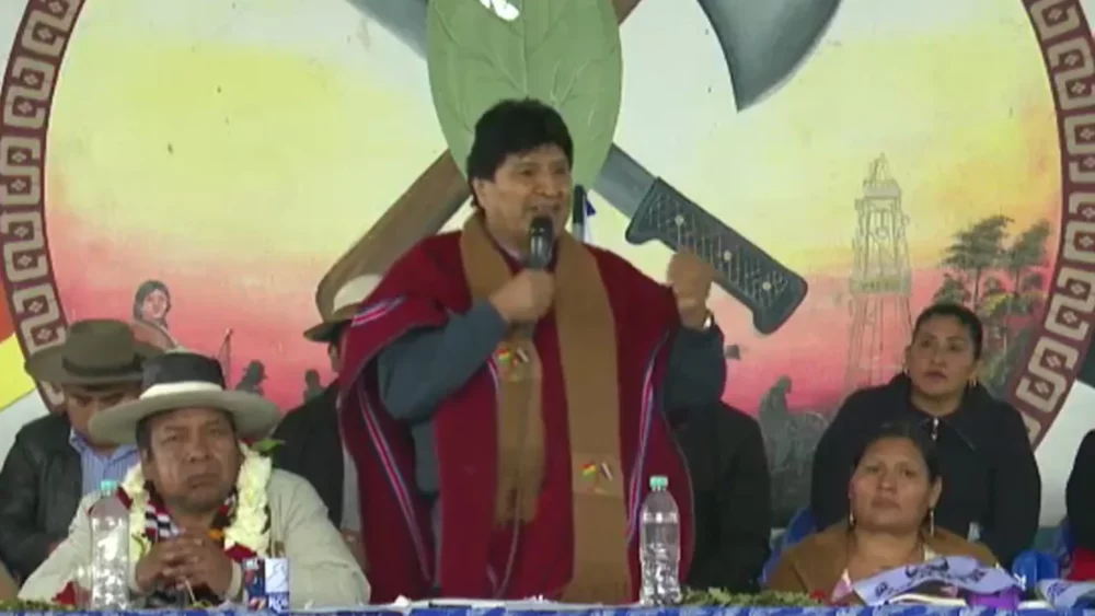 El expresidente Evo Morales en Lauca Ñ. Captura RKC