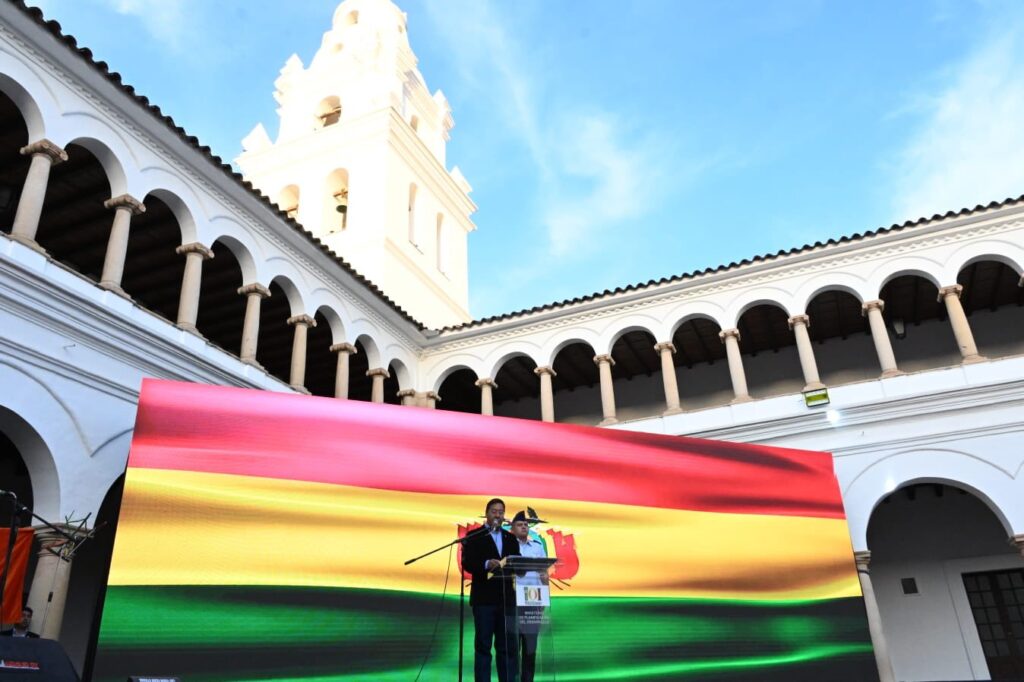 Luis Arce en un declaración desde Sucre. / Foto: Luis Arce.