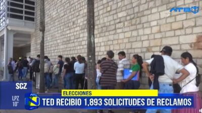 TED Santa Cruz registró 1893 solicitudes de rehabilitación en el padrón para las elecciones generales