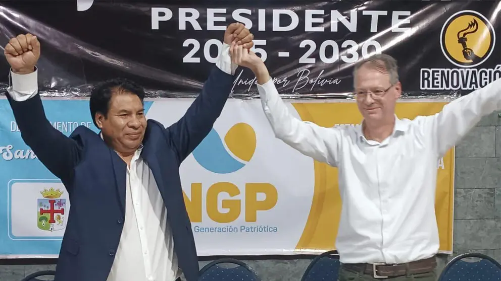 Los entonces candidatos por Nueva Generación Patriótica, Édgar Uriona y Jaime Dunn. / Foto: RRSS.