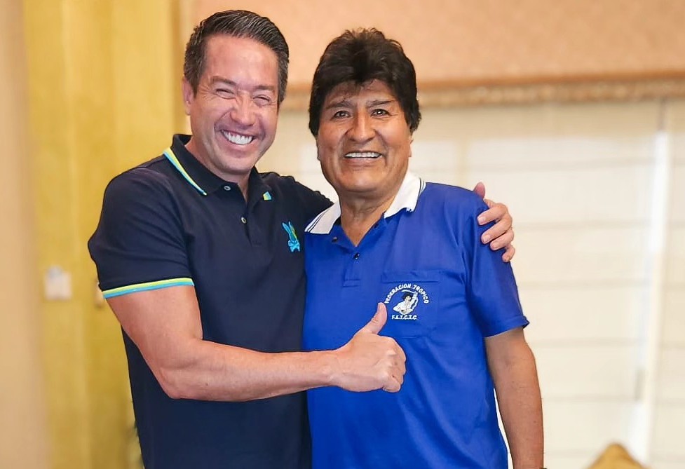 Mario Cronenbold y Evo Morales. Foto MC.