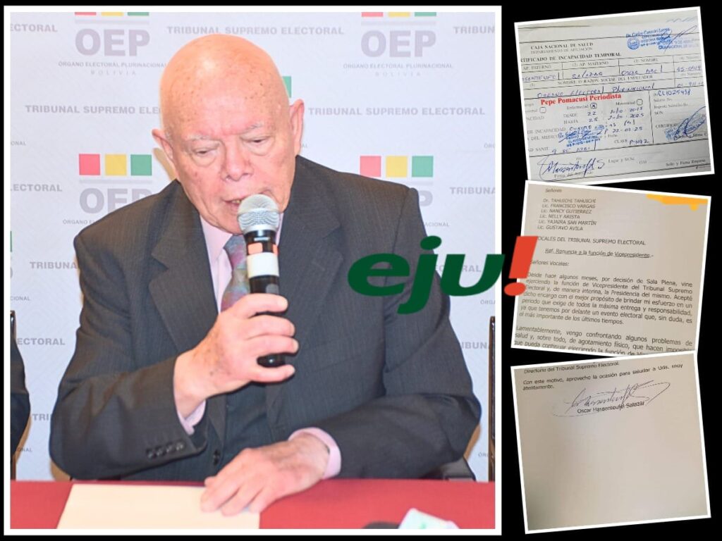 Óscar Hassenteufel y los documentos sobre su ausencia. / Fotocomposición: eju.tv