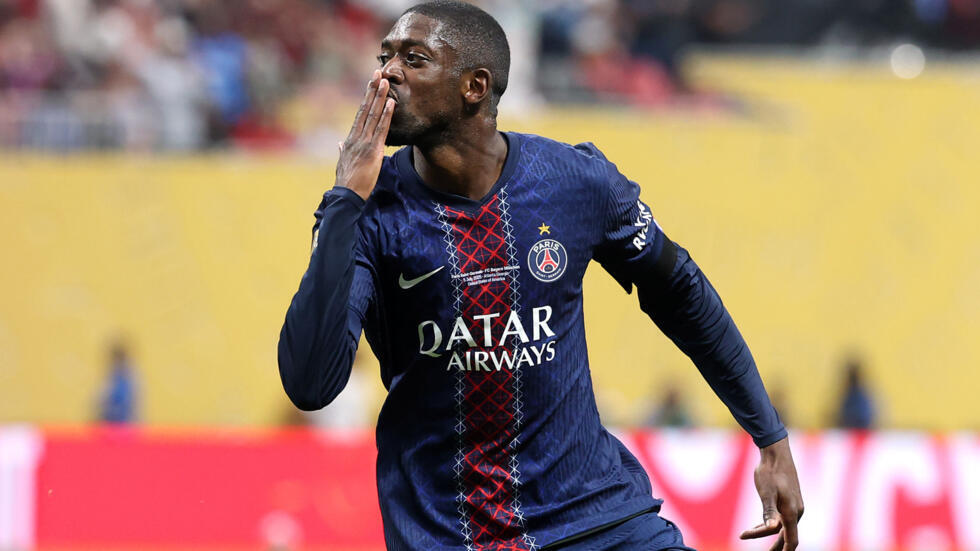 Ousmane Dembélé celebra su gol con el París Saint-Germain en los cuartos de final del Mundial de Clubes el 5 de julio de 2025