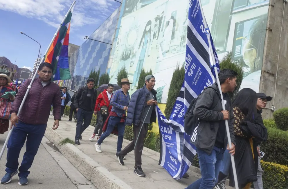 Militantes del MAS, durante un anterior encuentro en La Paz. 