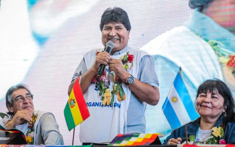 Morales, en un anterior encuentro de Runasur. Foto: RRSS del exmandatario 