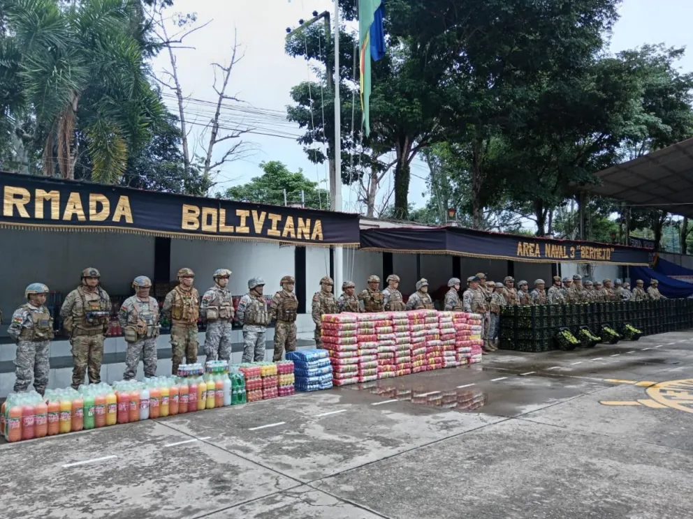 Incautación de mercadería de contrabando en enero de este año a cargo de la Naval en Bermejo. Foto: Ministerio de Defensa