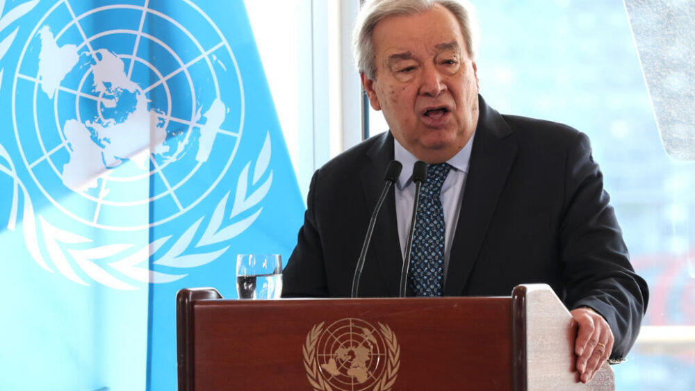 Antonio Guterres, secretario general de las Naciones Unidas, habla sobre el clima y las energías renovables, el 22 de julio de 2025 en Nueva York