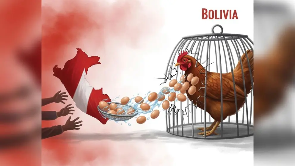Imagen ilustrativa referida al contrabando a la inversa de huevo desde Bolivia hacia el exterior. / GENERADA CON IA