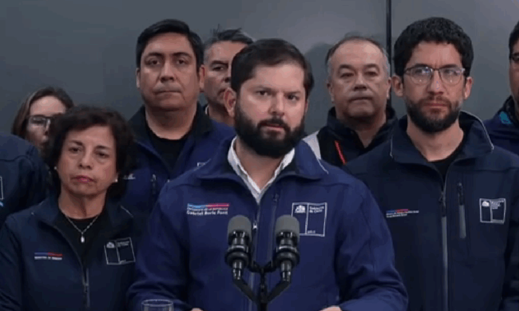 El presidente de Chile en la conferencia sobre la muerte de los mineros. / Foto: Captura de video.