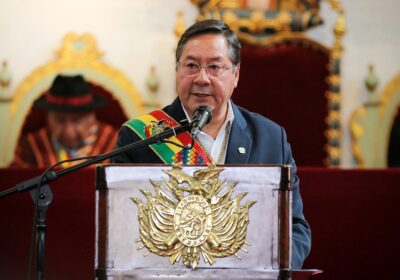 El presidente Luis Arce en el informe por el Bicentenario. / Foto: Presidencia.