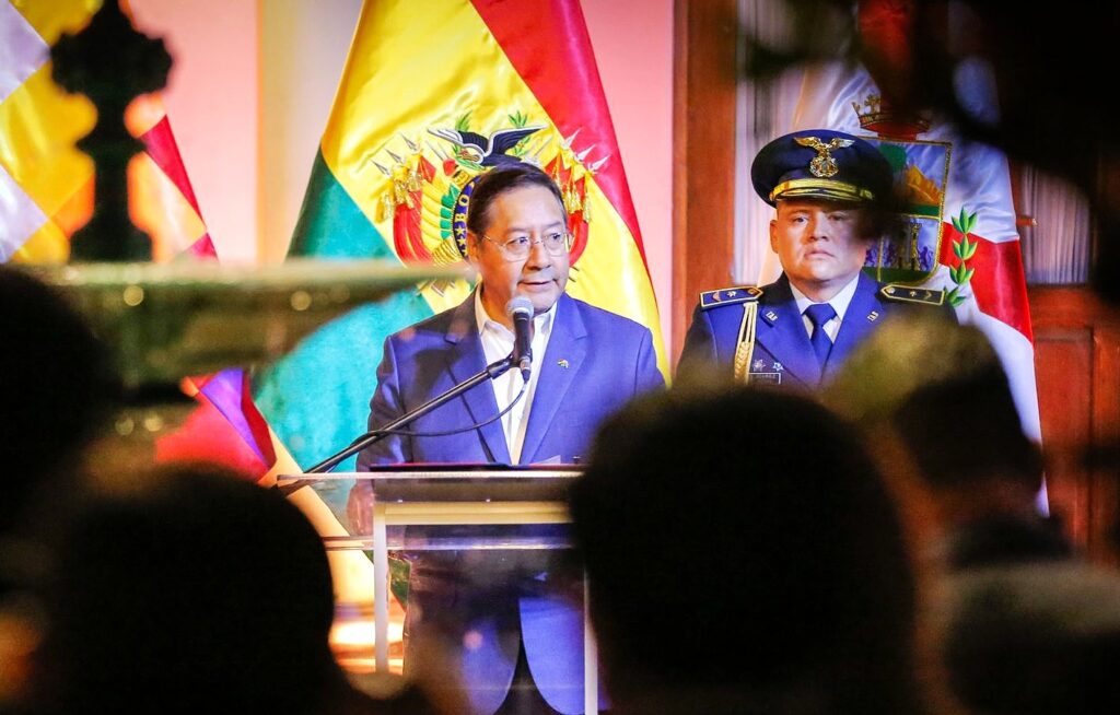 El presidente Luis Arce en un acto en Sucre. / Foto: Luis Arce.