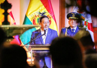 El presidente Luis Arce en un acto en Sucre. / Foto: Luis Arce.