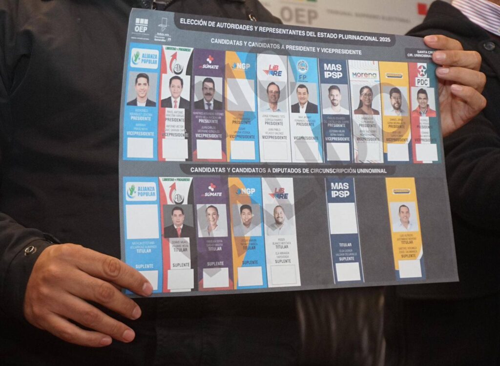La papeleta de sufragio que se usará en las elecciones generales. / Foto: TSE.