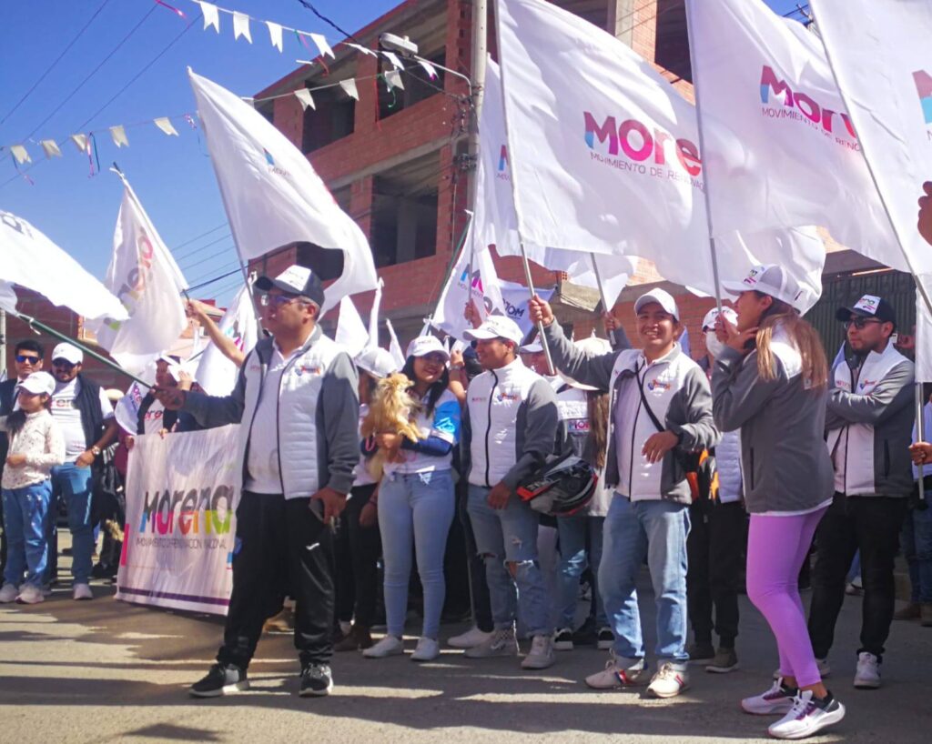 Militantes de Morena en una actividad proselitista. / Foto: Morena Bolivia. 