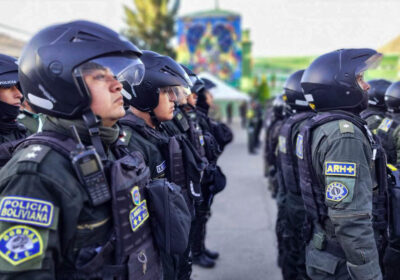 Policías en una formación. / Foto: PB.