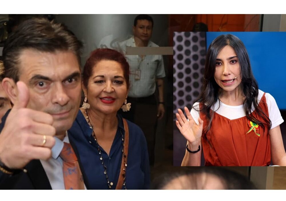 Paz llega al debate presidencial y Sayuri en el plató de EL DEBER. Fotos: F. Landívar y JC Torrejón.