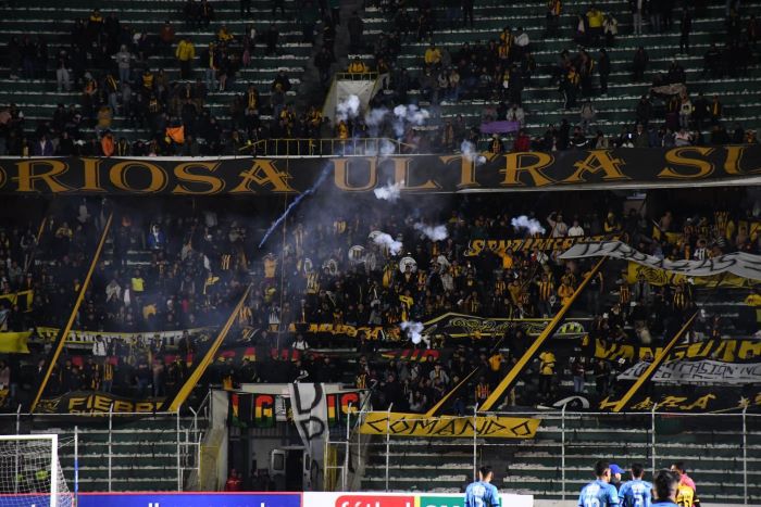 La Gloriosa UltraSur en pleno partido.