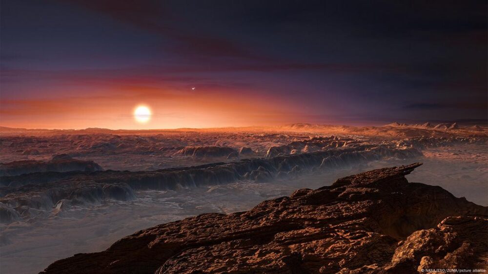 Próxima b, exoplaneta descubierto en 2016 a 4,24 años luz de distancia, orbita en la zona habitable de Próxima Centauri y sería el destino final del épico viaje del Chrysalis.