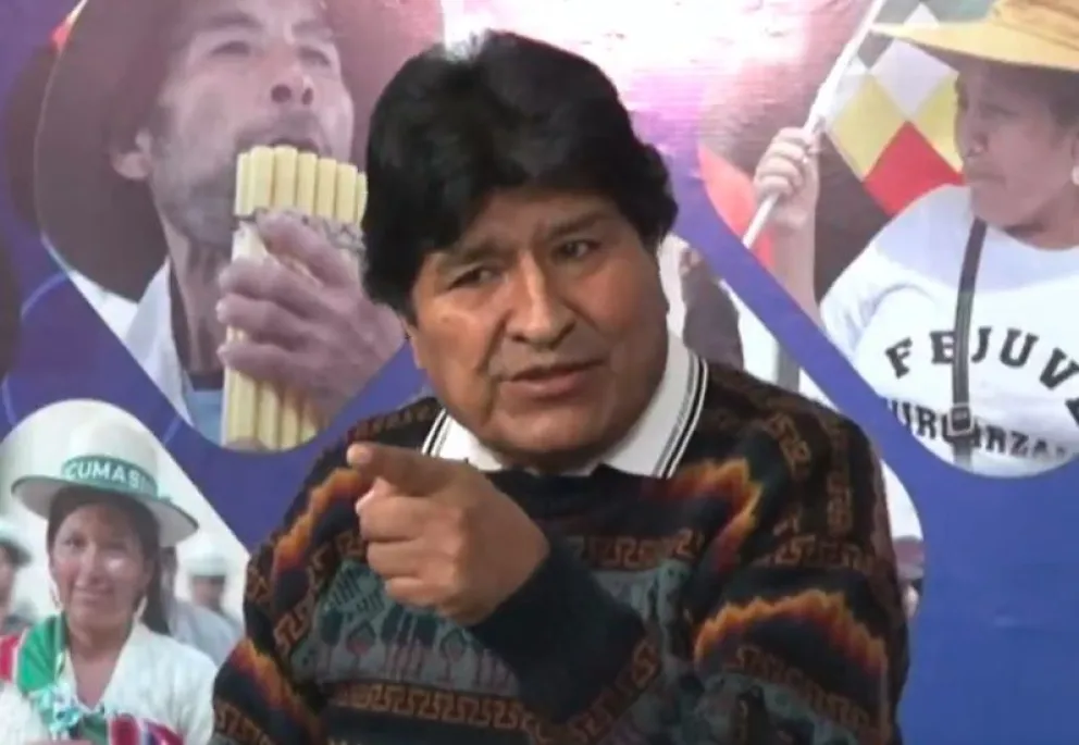 Evo Morales, durante su programa, este domingo. Foto: Captura de video 
