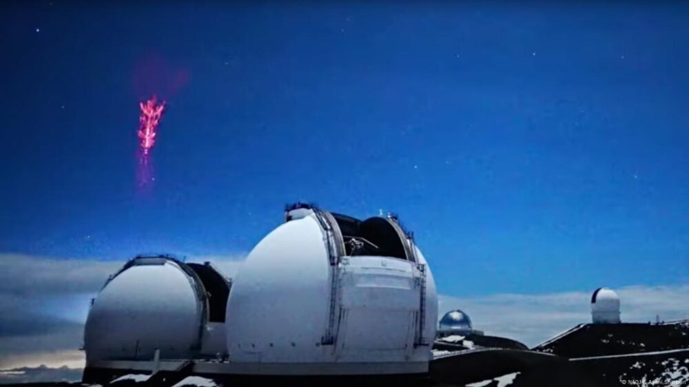 Telescopio capta sprites rojos en Hawái.
