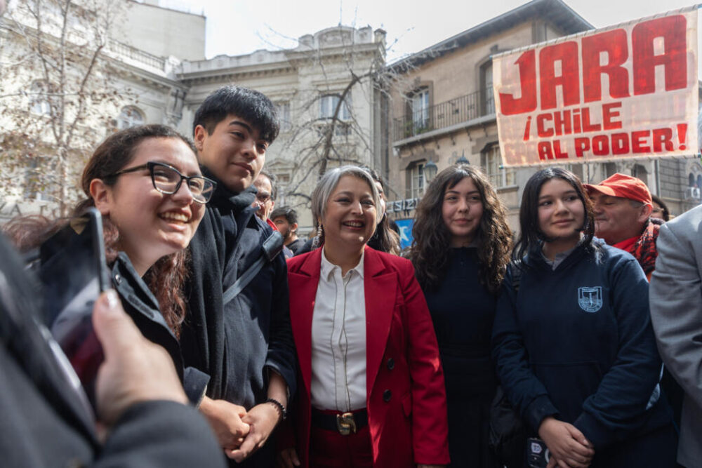 La candidata presidencial chilena Jeannette Jara el 18 de agosto de 2025 en Santiago.
