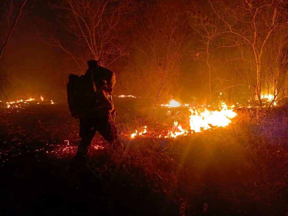 La lucha contra los incendios en Santa Cruz. Foto de archivo: Gobernación