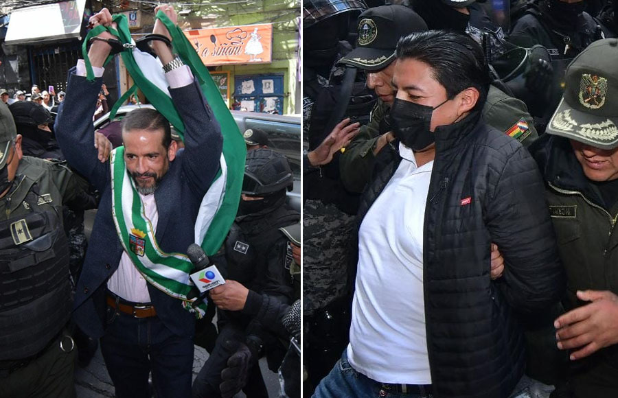 Así llegaron Camacho y Pumari a la audiencia. Fotos: APG