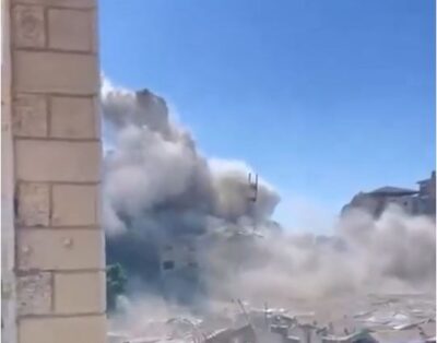 Israel bombardeó y destruyó otro rascacielos en una nueva jornada de operaciones en Gaza