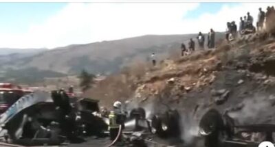 “¡Se escucharon gritos!”: Dos muertos y un camión calcinado en accidente en Melga