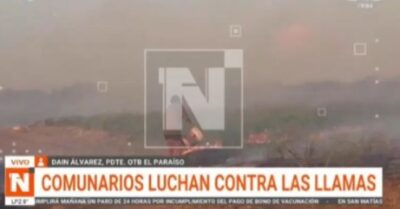 Incendio en comunidad ‘El Paraíso’ de Warnes preocupa a comunarios