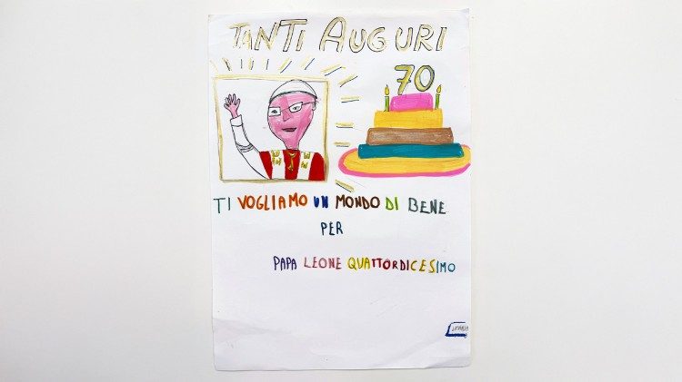 Uno de los dibujos de los niños hospitalizados en el Bambino Gesù de Roma.