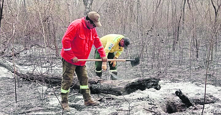La extinción de un incendio es minuciosa para evitar un reavivamiento del fuego