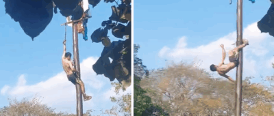 Hombre resulta herido tras caer al suelo mientras participaba en un juego de ‘palo encebao’