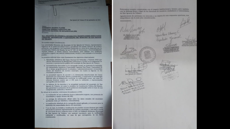 Esta es la nota enviada al director del INE, Humberto Arandia Esta es la nota enviada al director del INE, Humberto Arandia