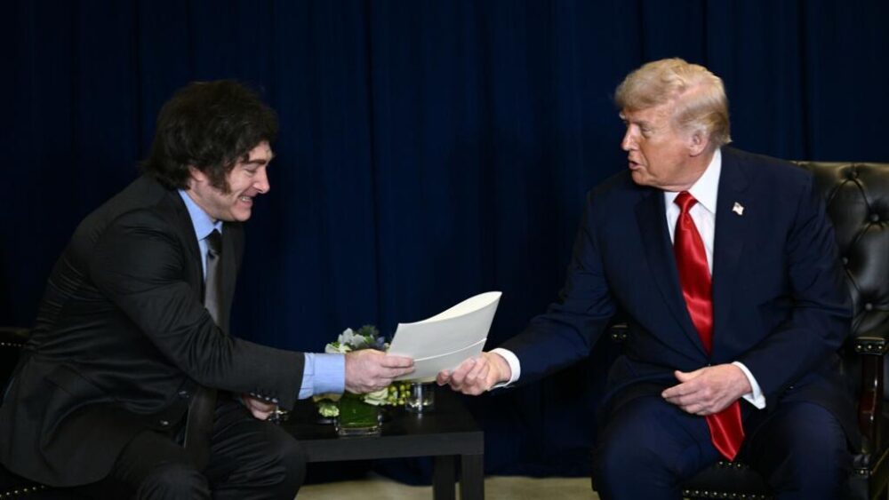 Javier Milei y Donald Trump durante una reunión bilateral en el marco de la Asamblea General de la ONU en Nueva York, el 23 de septiembre de 2025.
