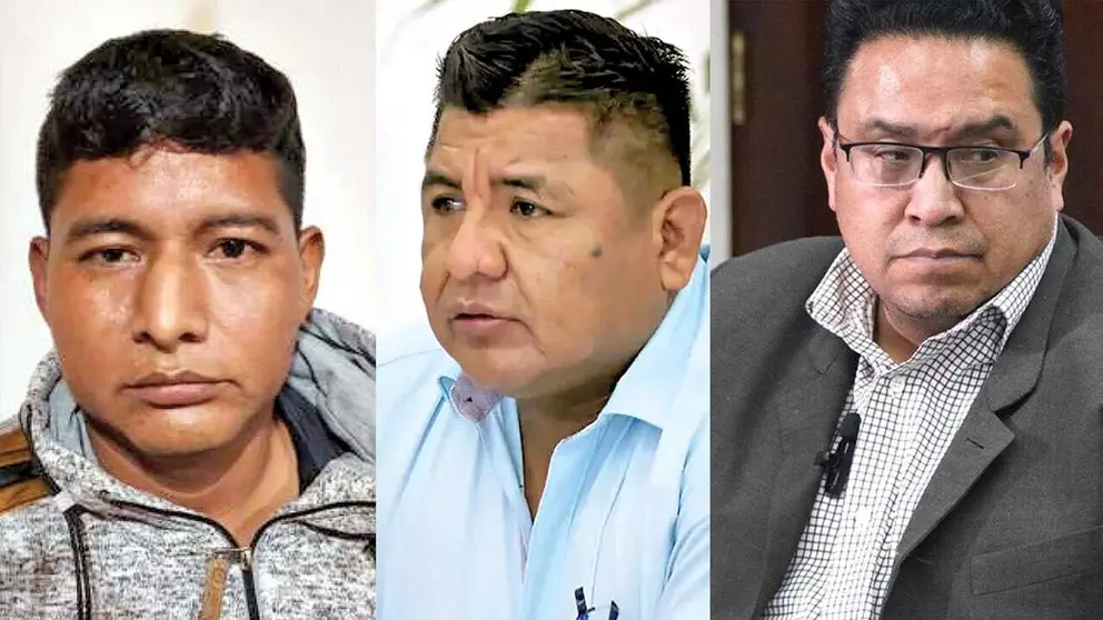 Los exministros Edwin Characayo, Juan Santos y César Siles. /  APG