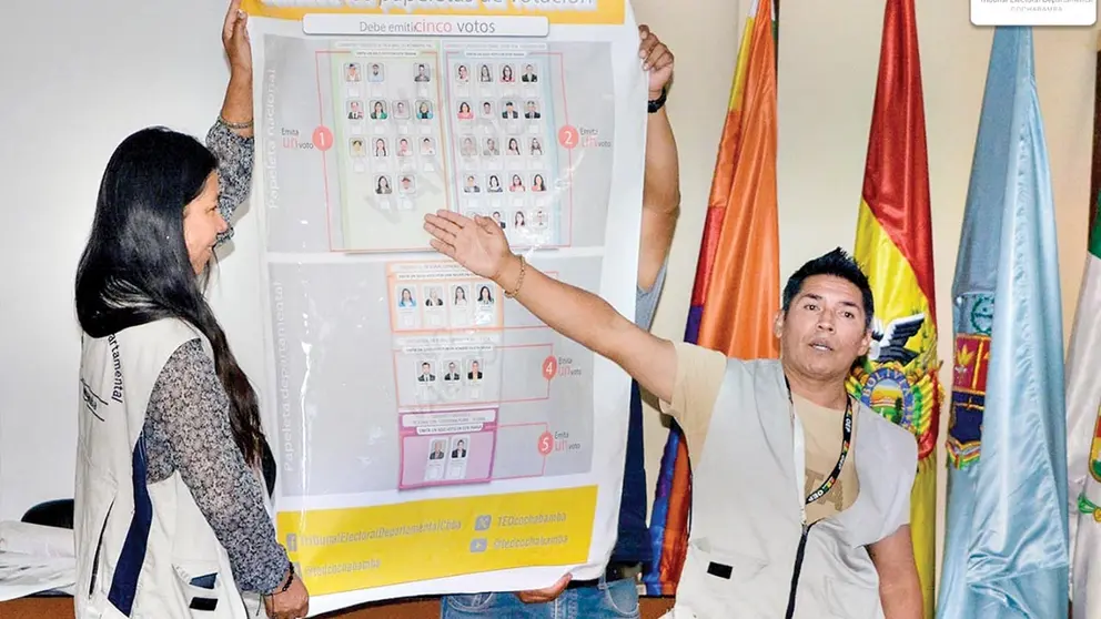 La capacitación a jurados electorales en Cochabamba. / TED